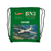 Thumbnail for Britten-Norman BN-2A Mk III Trislander - Drawstring Bag - Classic + Name - Green
