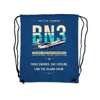 Thumbnail for Britten-Norman BN-2A Mk III Trislander - Drawstring Bag - Original - Blue