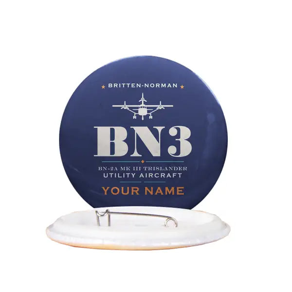 Britten-Norman BN-2A Mk III Trislander - Heritage + Name - Pin - Navy Blue