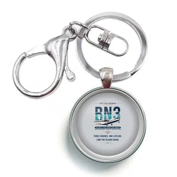 Britten-Norman BN-2A Mk III Trislander - Original - Circle Key Chain - Light Gray