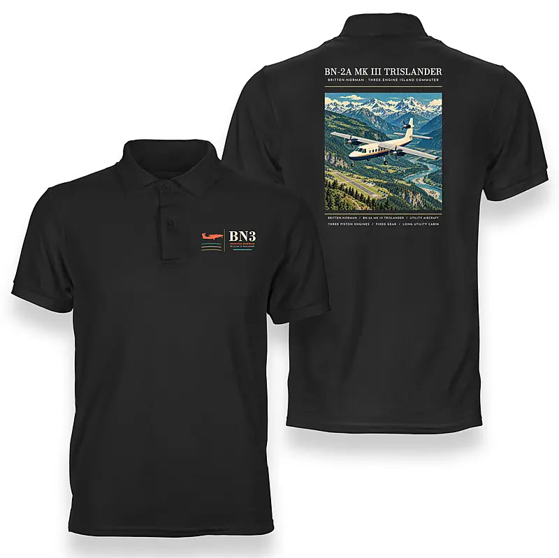 Britten-Norman BN-2A Mk III Trislander - Poster - Double-Side Polo - Black