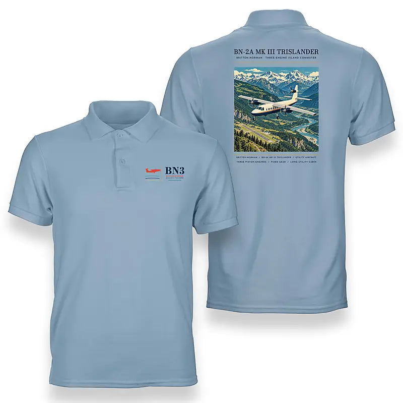 Britten-Norman BN-2A Mk III Trislander - Poster - Double-Side Polo - Light Blue