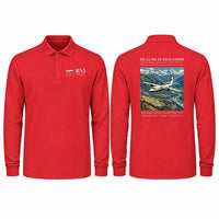 Thumbnail for Britten-Norman BN-2A Mk III Trislander Premium Polo T-Shirts - Poster - Long Sleeve - Red