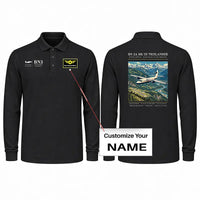 Thumbnail for Britten-Norman BN-2A Mk III Trislander Premium Polo T-Shirts - Poster + Name - Long Sleeve - Black