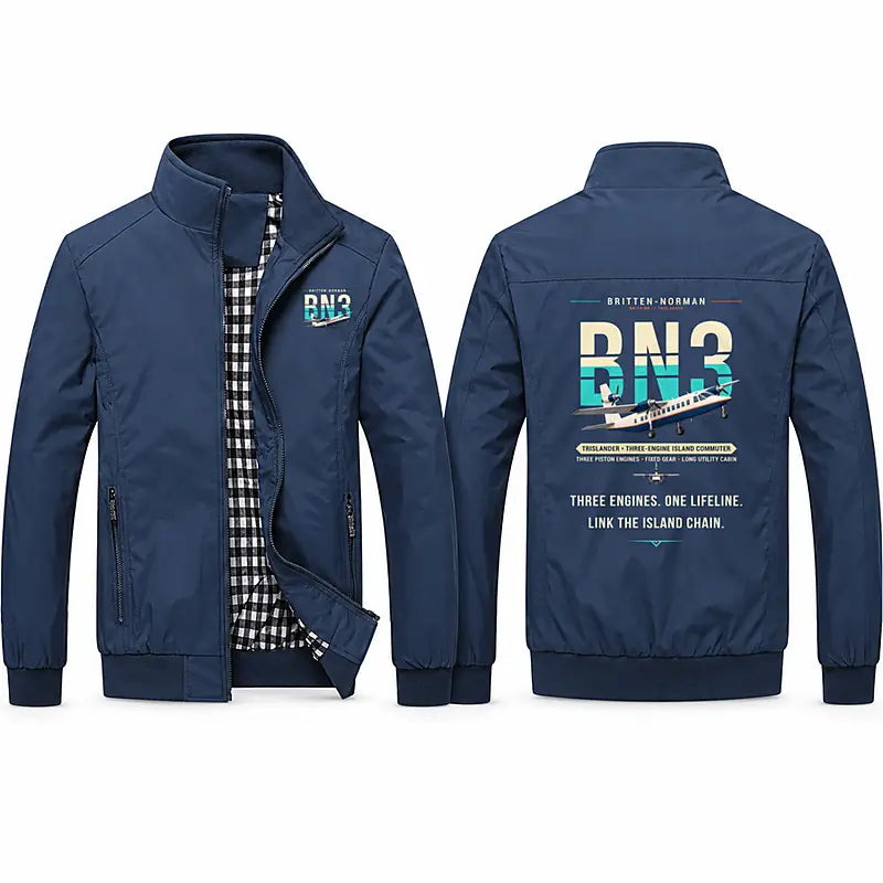 Britten-Norman BN-2A Mk III Trislander Stylish Jackets - Stand Collar - Original - Navy Blue