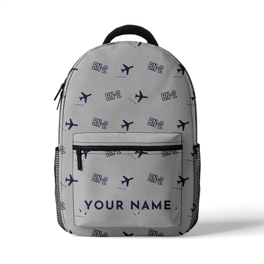 Britten-Norman BN-2B-26 Islander - 3D Backpack - 3D Pattern + Name - Light Gray
