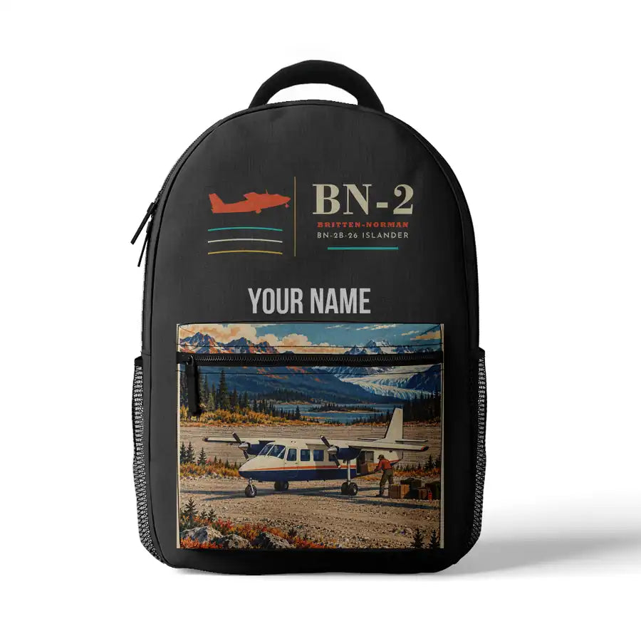 Britten-Norman BN-2B-26 Islander - 3D Backpack - Gray + Name