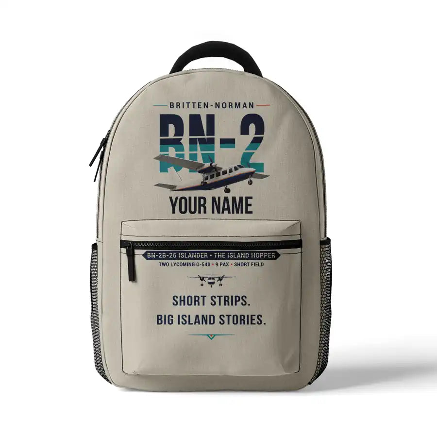 Britten-Norman BN-2B-26 Islander - 3D Backpack - Original + Name - Beige