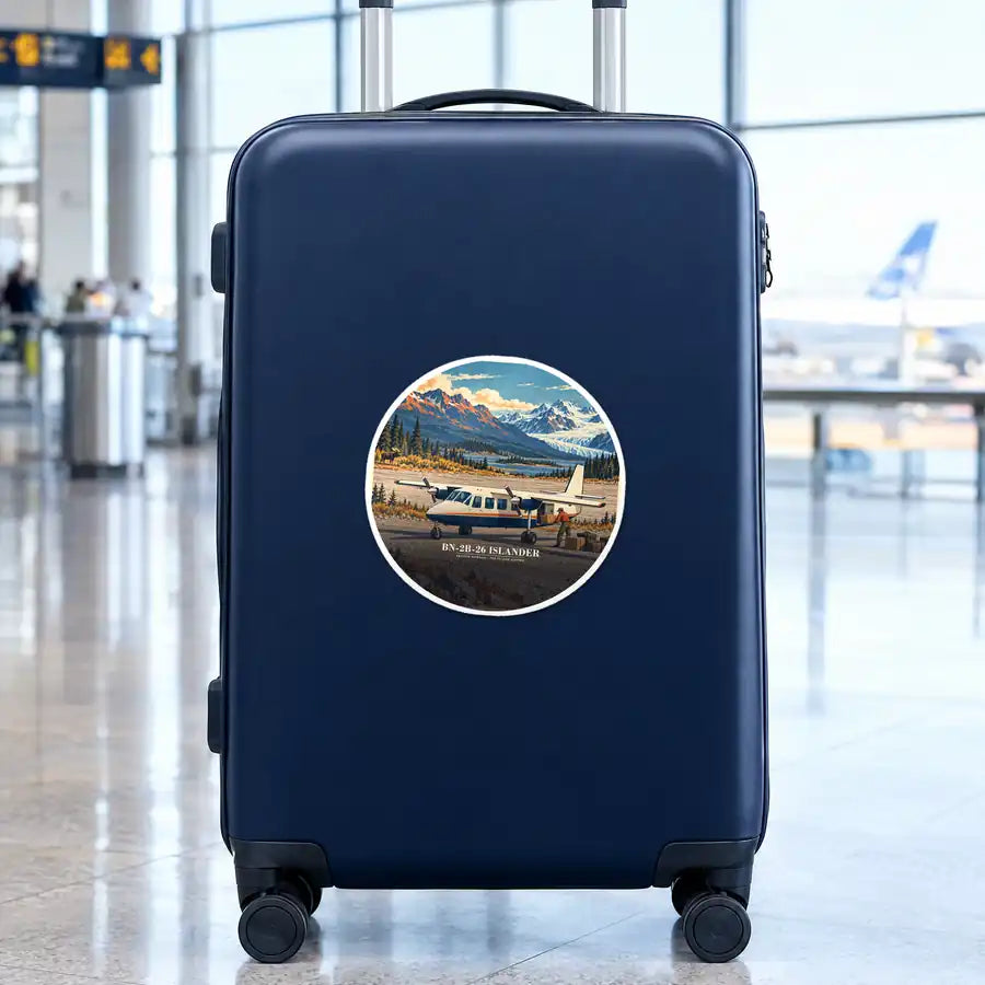 Britten-Norman BN-2B-26 Islander - 3D - Circle Sticker - Suitcase