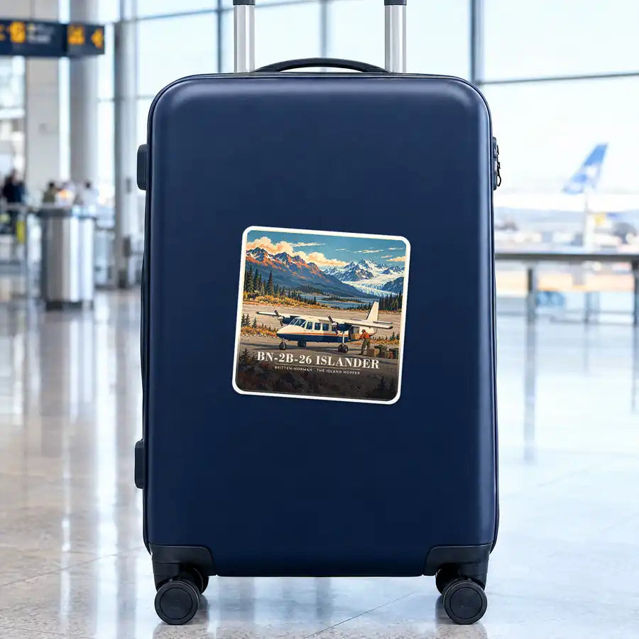Britten-Norman BN-2B-26 Islander - 3D - Square Sticker - Suitcase