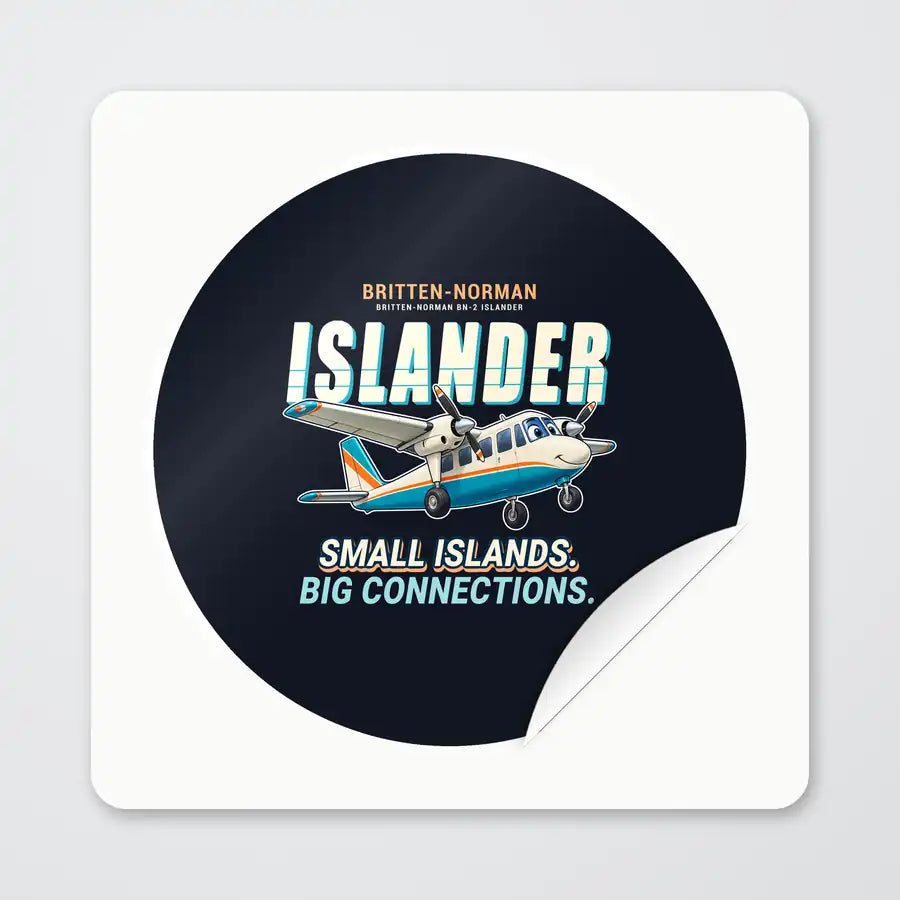 Britten-Norman BN-2B-26 Islander - Cartoon - Circle Sticker - Peel