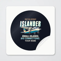 Thumbnail for Britten-Norman BN-2B-26 Islander - Cartoon + Name - Circle Sticker - Peel