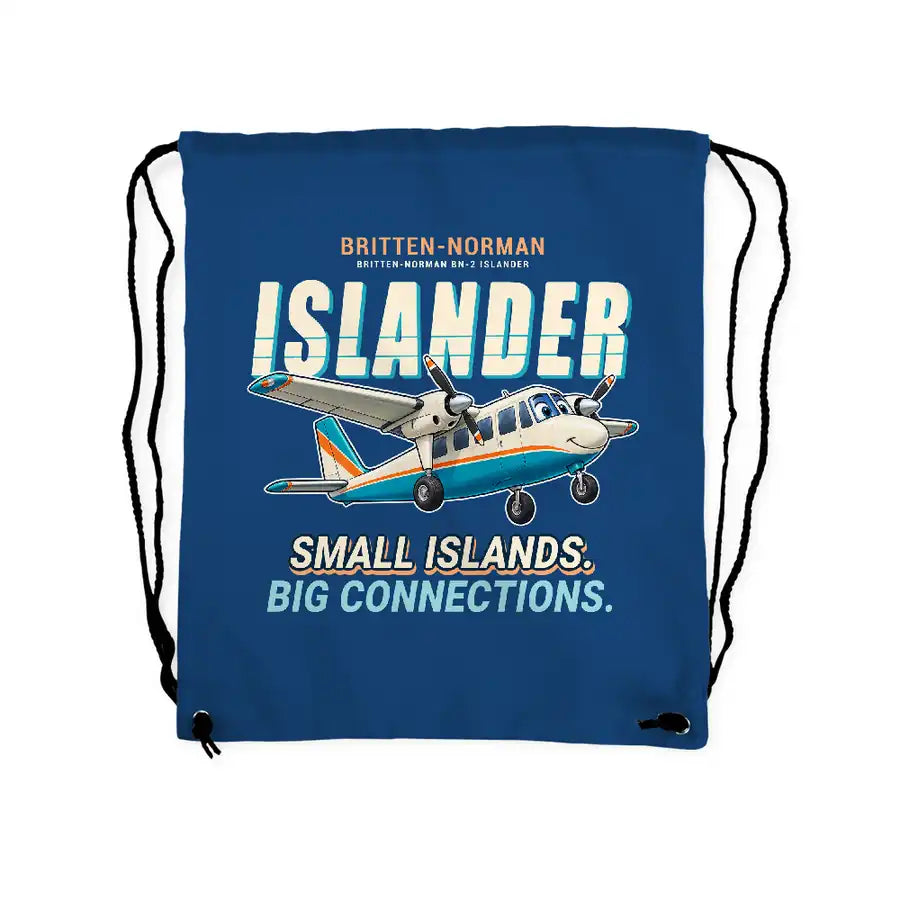 Britten-Norman BN-2B-26 Islander - Drawstring Bag - Cartoon - Blue