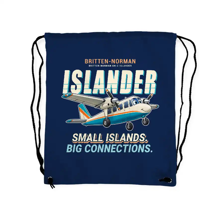 Britten-Norman BN-2B-26 Islander - Drawstring Bag - Cartoon - Dark Blue