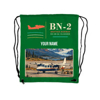 Thumbnail for Britten-Norman BN-2B-26 Islander - Drawstring Bag - Classic + Name - Green