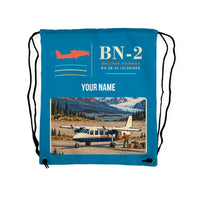 Thumbnail for Britten-Norman BN-2B-26 Islander - Drawstring Bag - Classic + Name - Light Blue