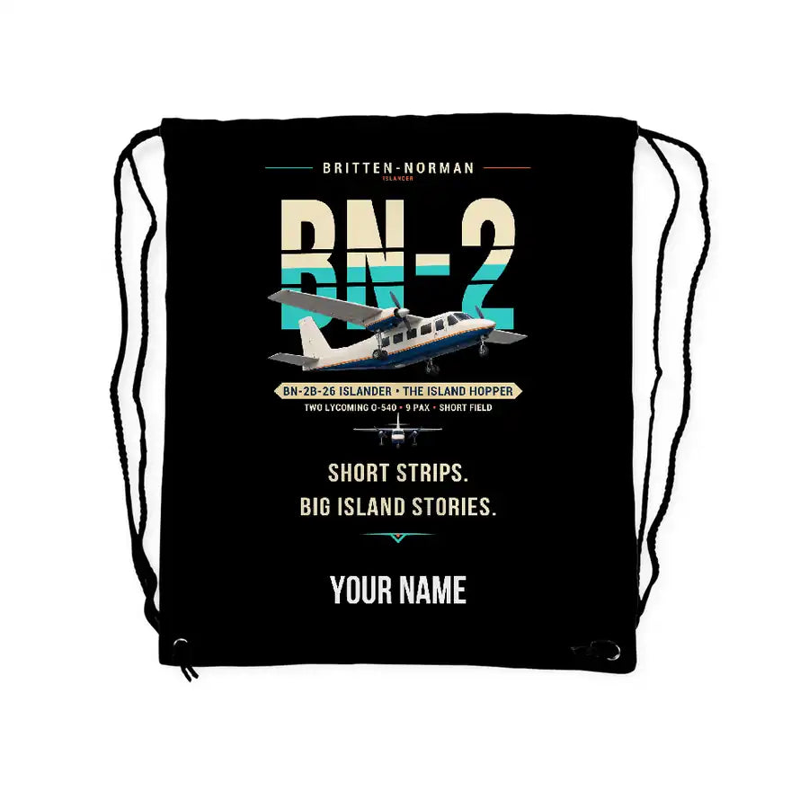Britten-Norman BN-2B-26 Islander - Drawstring Bag - Original + Name - Black