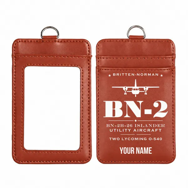 Britten-Norman BN-2B-26 Islander - Heritage - ID Card Holder - Light Brown + Name
