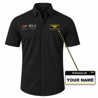 Thumbnail for Britten-Norman BN-2B-26 Islander - Short Sleeve Shirt - Poster - Black + NAME