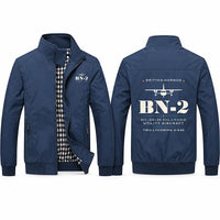 Thumbnail for Britten-Norman BN-2B-26 Islander Stylish Jackets - Stand Collar - Heritage - Navy Blue