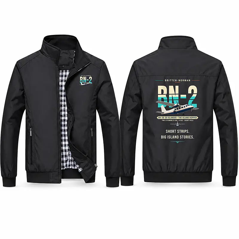 Britten-Norman BN-2B-26 Islander Stylish Jackets - Stand Collar - Original - Black