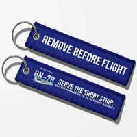 Thumbnail for Britten-Norman BN-2B-26 Islander Aviator Key Chains - Blue - Remove Before Flight