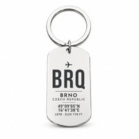 Thumbnail for Brno - Turany Airport BRQ - Key Chain - Original Design - Silver