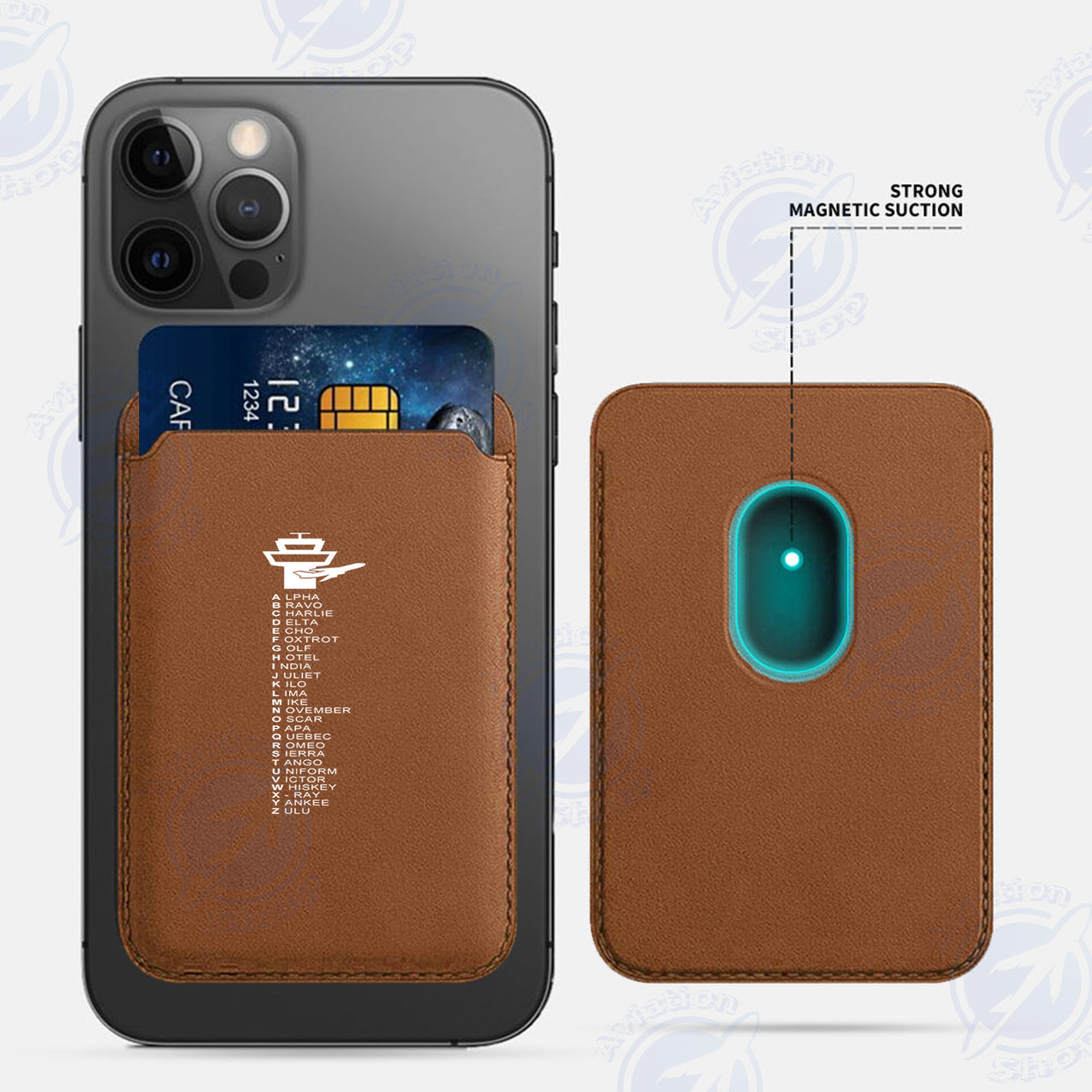 Aviation Alphabet iPhone Cases Magnetic Card Wallet