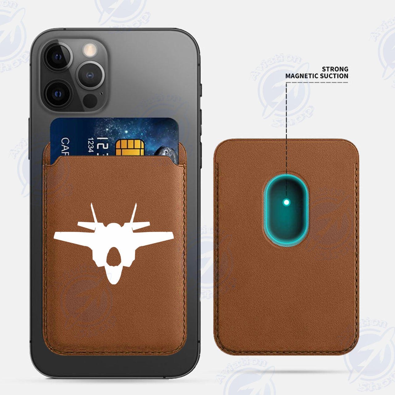 Lockheed Martin F-35 Lightning II Silhouette iPhone Cases Magnetic Card Wallet