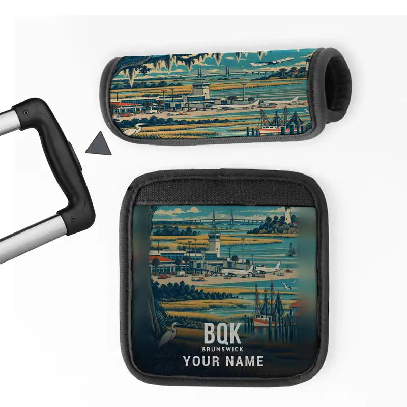 Brunswick Golden Isles Airport (BQK) Luggage Handle Covers - 3D Full Print + Name