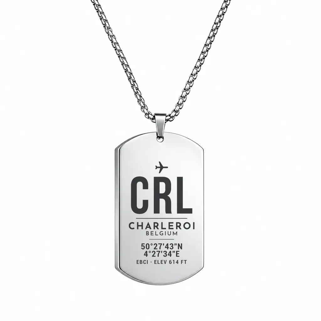 Brussels South Charleroi Airport CRL - Necklace - Original Design - Silver