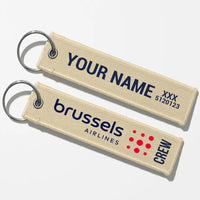 Thumbnail for Brussels Airlines Crew & Staff Tag Key Chains - Beige - Crew + Name