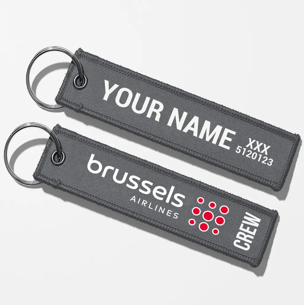 Brussels Airlines Crew & Staff Tag Key Chains - Gray - Crew + Name