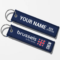 Thumbnail for Brussels Airlines Crew & Staff Tag Key Chains - Navy Blue - Crew + Name