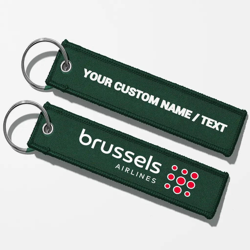 Brussels Airlines Crew & Staff Tag Key Chains - Dark Green - Personalized