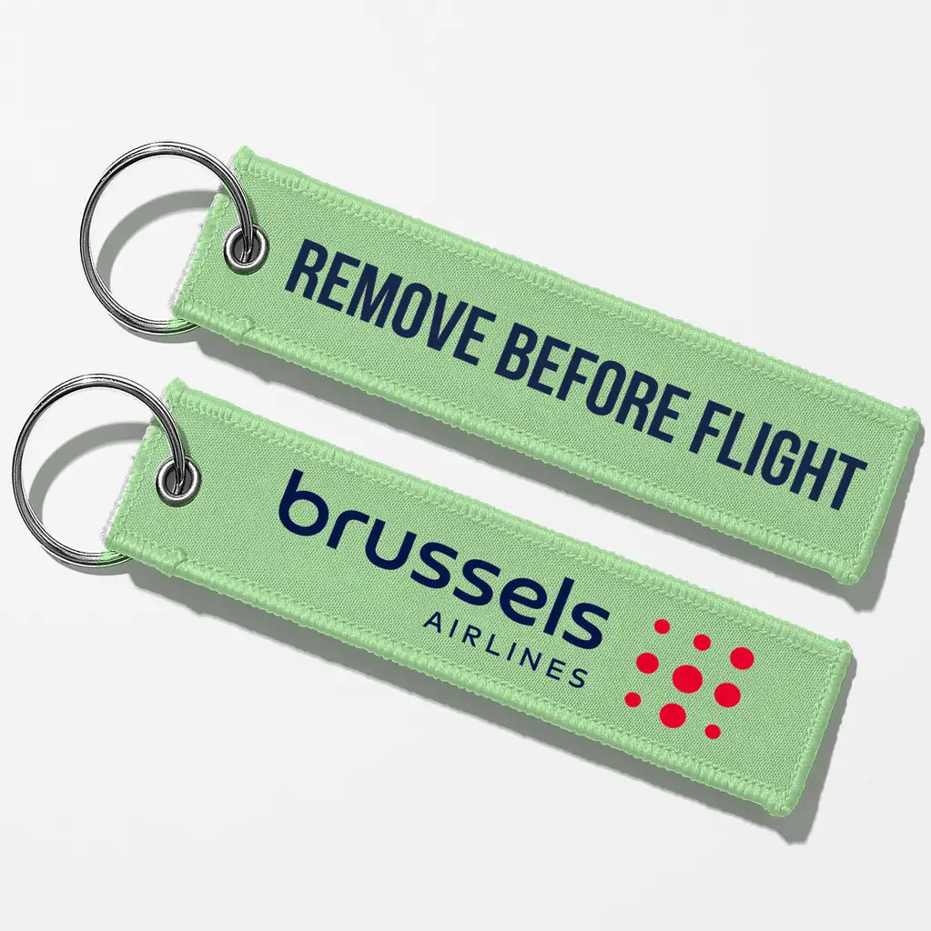 Brussels Airlines Crew & Staff Tag Key Chains - Light Green - Remove Before Flight