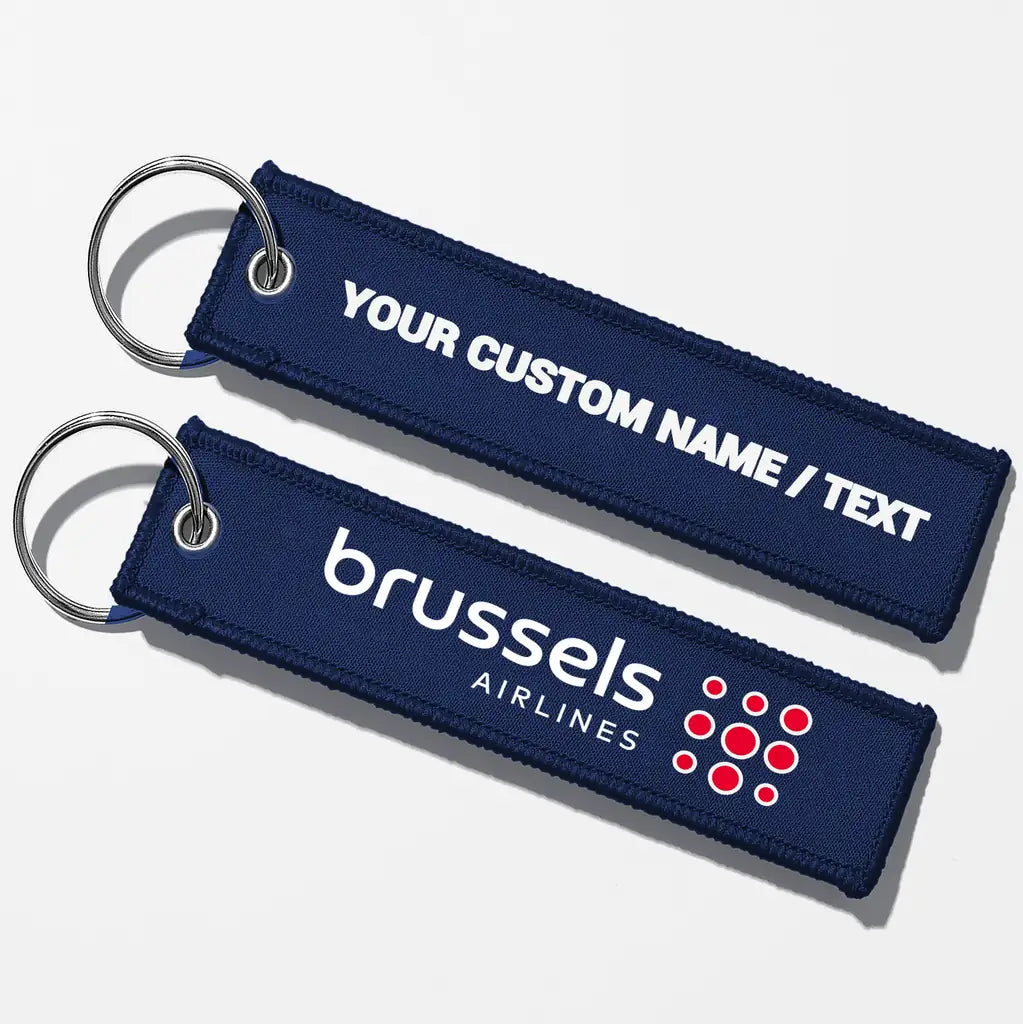 Brussels Airlines Crew & Staff Tag Key Chains - Navy Blue - Personalized