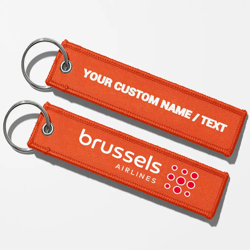 Brussels Airlines Crew & Staff Tag Key Chains - Orange - Personalized