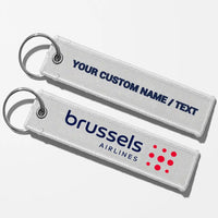 Thumbnail for Brussels Airlines Crew & Staff Tag Key Chains - White - Personalized