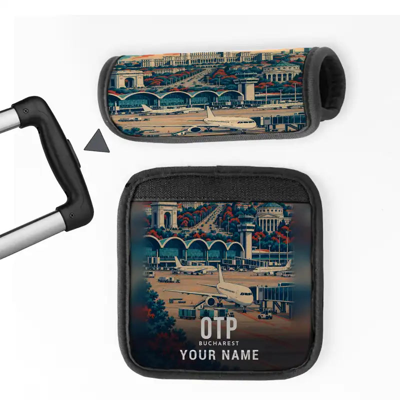 Bucharest Henri Coandă International Airport (OTP) Luggage Handle Covers - 3D Full Print + Name