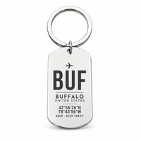 Thumbnail for Buffalo Niagara International Airport BUF - Key Chain - Original Design - Silver