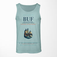Thumbnail for Buffalo Niagara International Airport (BUF) design on light green tank top