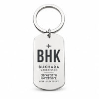 Thumbnail for Bukhara International Airport BHK - Key Chain - Original Design - Silver