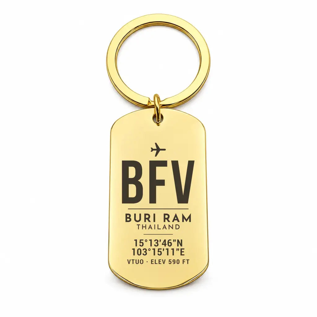 Buri Ram Airport BFV - Key Chain - Original Design - Gold