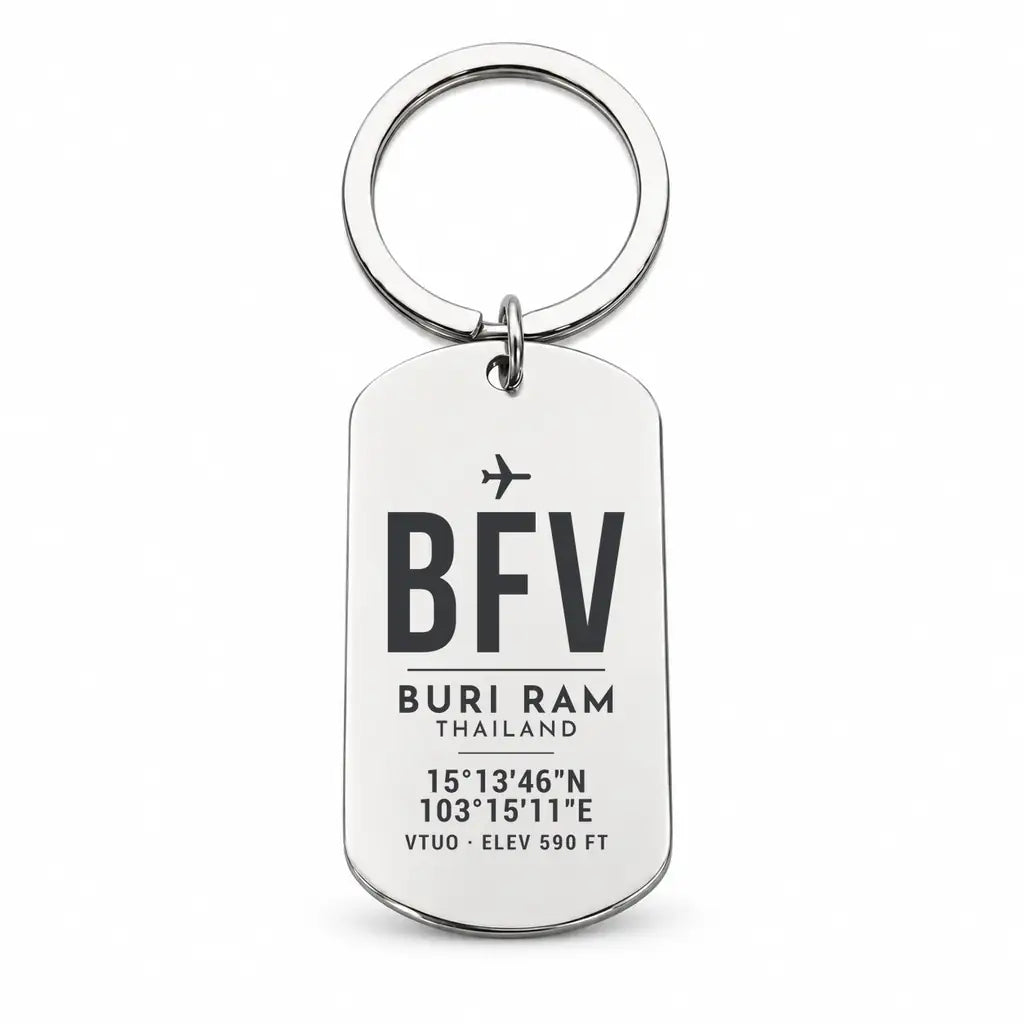 Buri Ram Airport BFV - Key Chain - Original Design - Silver