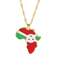 Thumbnail for Burundi Map Flag Necklace