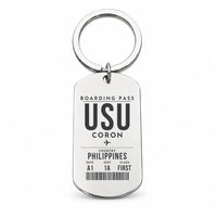 Thumbnail for Busuanga Airport USU - Key Chain - Boarding Pass Style - Silver