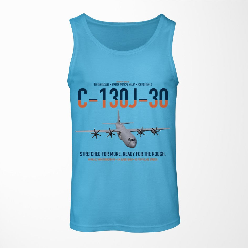 C-130J-30 Super Hercules design on sky blue tank top