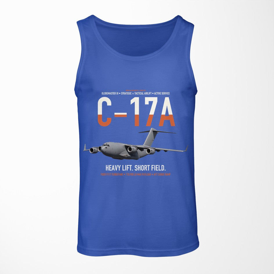 C-17A Globemaster III design on blue tank top
