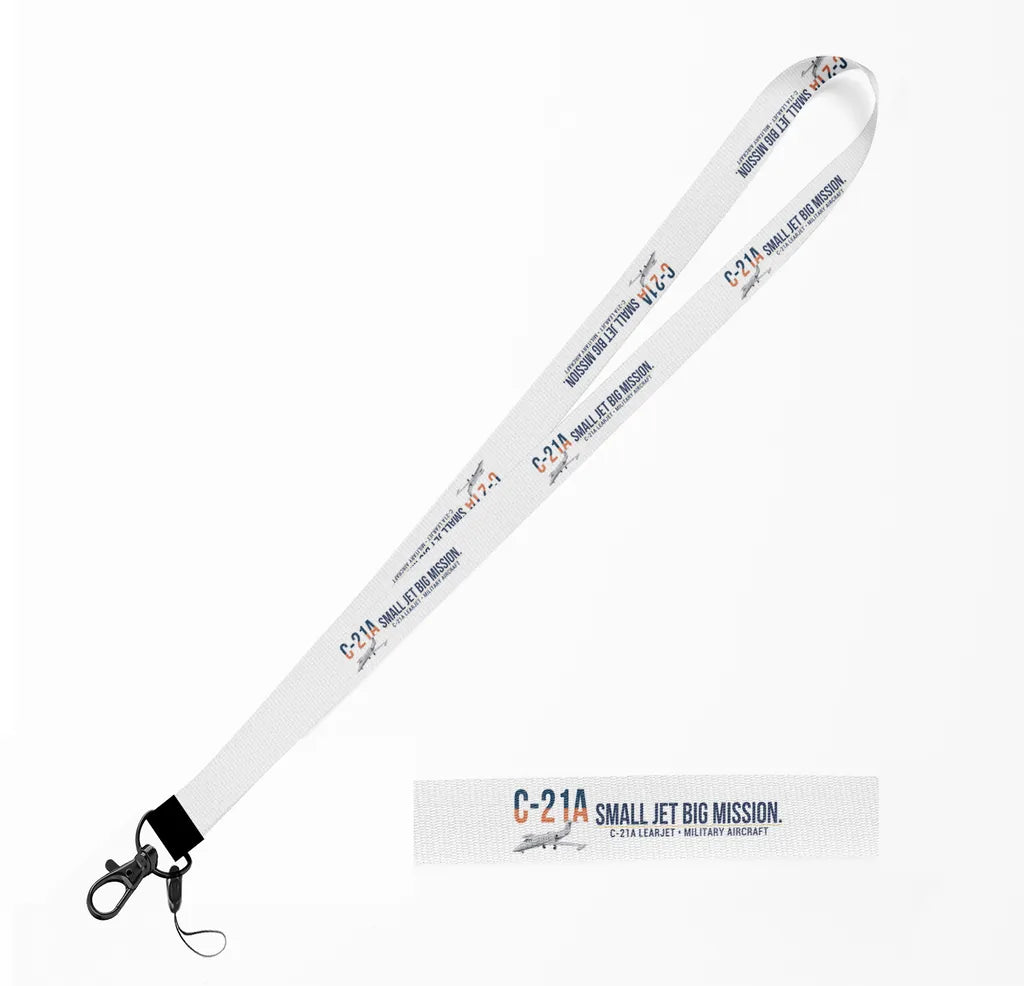 C-21A Learjet lanyard - white